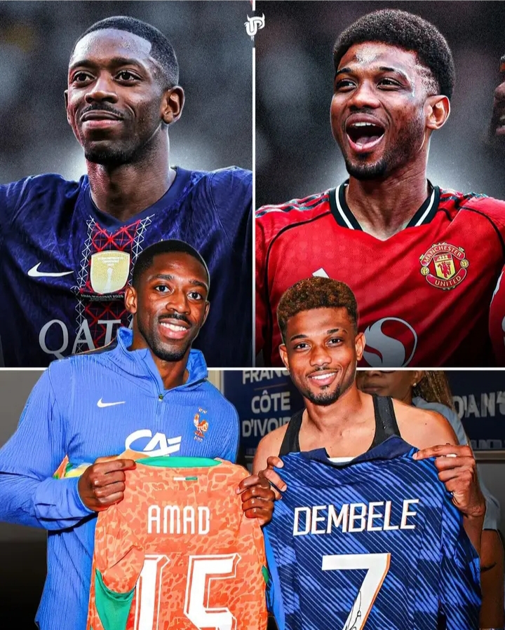 🚨🔥 AMAD SWAPS SHIRTS WITH DEMBÉLÉ AFTER IVORY COAST SHOCK DEFEAT OF FRANCE — “UCL FINAL FLASHBACK” MOMENT SPARKS VIRAL REACTIONS, MAN UNITED FANS REACT AS POST-MATCH SCENE GOES GLOBAL