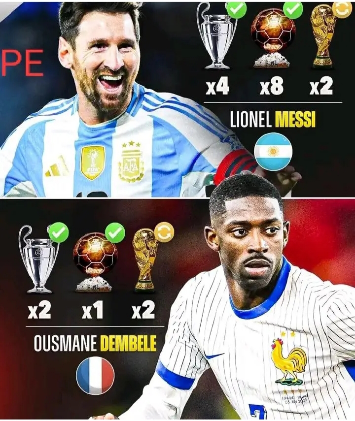 🚨🏆💥 FOOTBALL IMMORTALITY ACHIEVED: ONLY LIONEL MESSI AND OUSMANE DEMBÉLÉ STAND ALONE AS ACTIVE PLAYERS TO CONQUER THE CHAMPIONS LEAGUE, LIFT THE FIFA WORLD CUP, AND WIN THE BALLON D’OR — AN ULTRA-RARE TRIPLE CROWN THAT CEMENTS THEIR LEGACY AMONG THE GREATEST FOOTBALL ICONS OF ALL TIME! 🌍⚽🔥👑
