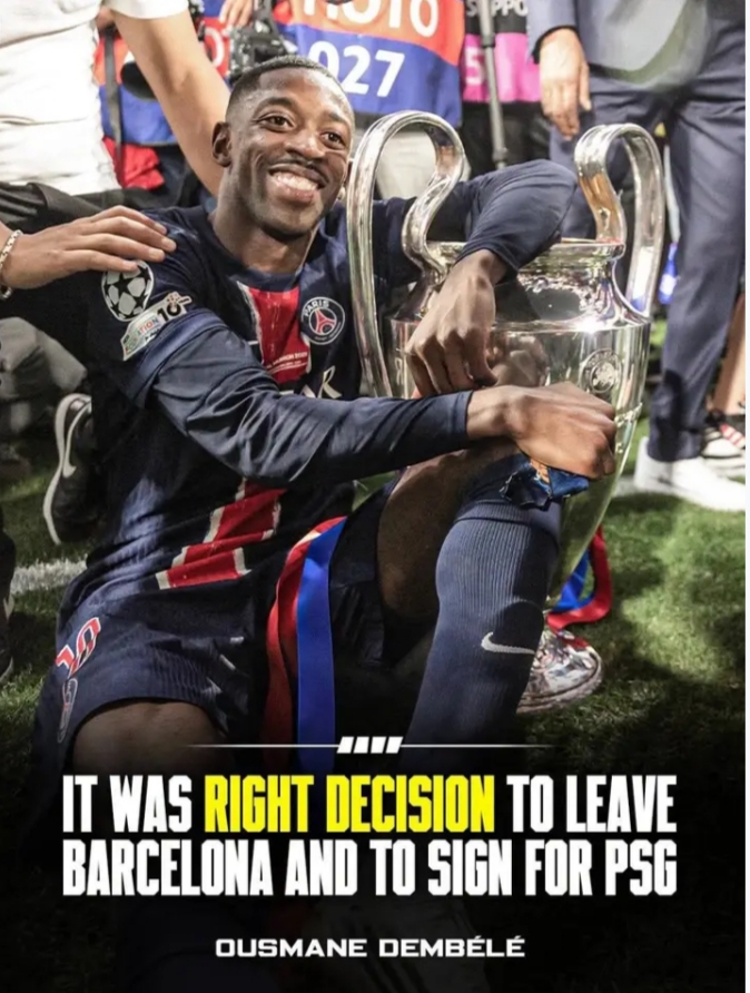 🚨💔 OUSMANE DEMBÉLÉ’S EMOTIONAL BOMBSHELL: “LEAVING BARCELONA WAS THE RIGHT DECISION” — Former Barça Wonderkid Admits Heartbreaking Exit From His Childhood Club, Reveals PSG Transformed His Career and Changed His Life Forever as Stunning Confession Sends Shockwaves Through the Football World! 🇫🇷🔥⚽