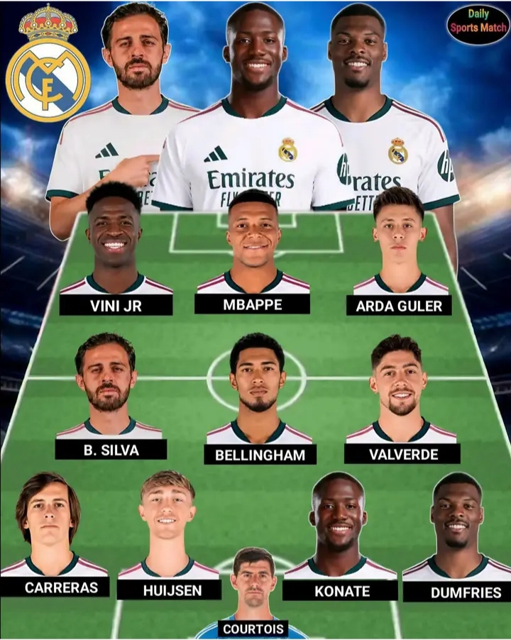 🚨🤍 GALÁCTICO EARTHQUAKE LOADING: REAL MADRID’S DREAM XI FOR NEXT SEASON FEATURES BERNARDO SILVA, IBRAHIMA KONATÉ & DENZEL DUMFRIES — A STAR-STUDDED SUPERTEAM PACKED WITH WORLD-CLASS FIREPOWER, DEFENSIVE STEEL, AND CHAMPIONS LEAGUE DOMINATION POTENTIAL!