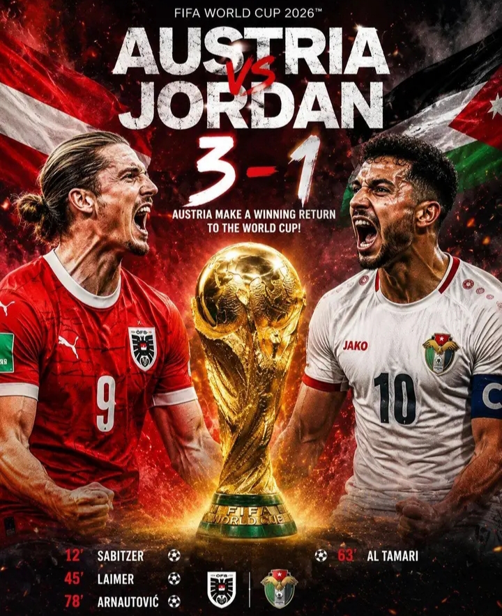 🚨💣🇦🇹 WORLD CUP 2026 BOMBSHELL! 🔥 AUSTRIA ANNOUNCES THEIR ARRIVAL WITH A STATEMENT VICTORY! 🏆⚽ 3–1 AGAINST JORDAN — THREE GOALS, UNSTOPPABLE ENERGY & A DOMINANT DISPLAY SEND A WARNING TO THE WORLD! 🌍🔥 Austria’s World Cup comeback begins in explosive fashion as they launch their Group J campaign with confidence, power, and a message: THEY HAVE COME TO COMPETE! 👑