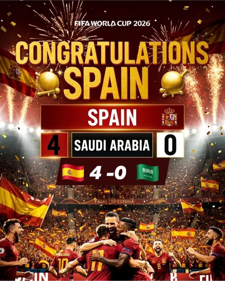 🚨💣🇪🇸 SPAIN UNLEASHES WORLD CUP WARNING! 🔥🏆 LA ROJA DESTROYS SAUDI ARABIA 4-0 IN A STUNNING FIFA WORLD CUP 2026 MASTERCLASS — THE TITLE CONTENDERS HAVE ARRIVED! 🌍⚽👑