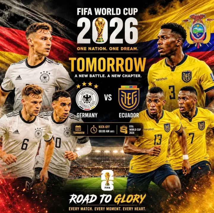 🚨💣🇩🇪 জার্মান শক্তির মহাবিস্ফোরণ! 🔥⚔️ আগামীকালের মহারণে ‘ডি মানশাফ্ট’ নামছে তাদের চিরন্তন অস্ত্র নিয়ে—শৃঙ্খলা, কৌশল, ঐক্য ও অদম্য মানসিকতা! 😱⚽🏆 প্রতিপক্ষের জন্য সতর্কবার্তা: জার্মানি যদি নিজেদের আসল ছন্দ খুঁজে পায়, তবে আসছে এক দাপুটে ফুটবল ঝড়! 🌍👑⚡