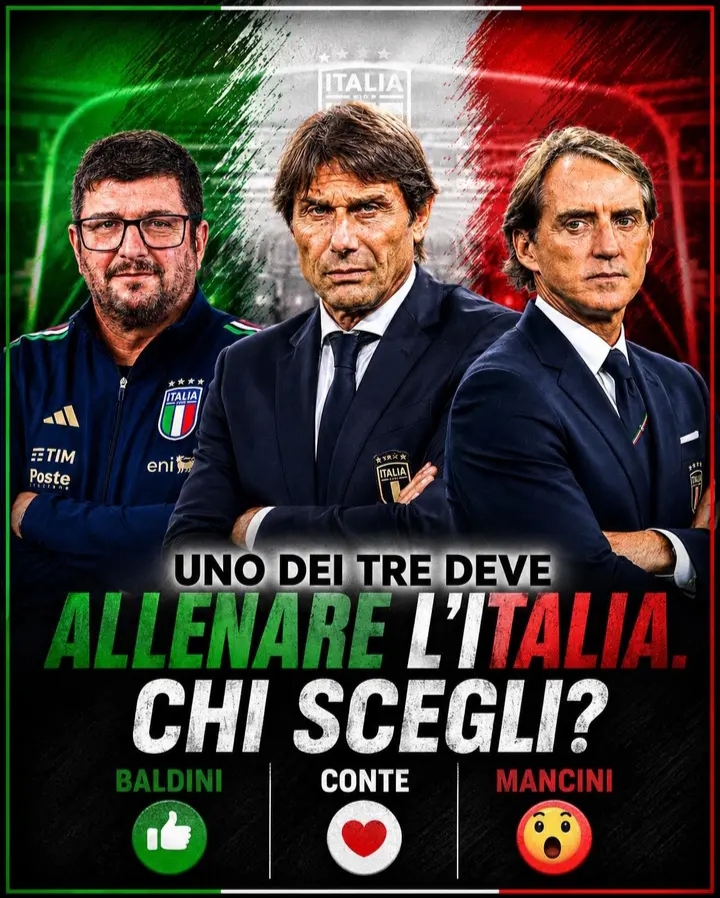 🚨💣🇮🇹 BOMBA CT ITALIA! 👑🔥 LA FIGC È A UN PASSO DALLA SCELTA CHE PUÒ CAMBIARE IL DESTINO DEGLI AZZURRI! 😱⚽🏆 BALDINI, CONTE O MANCINI: TRE VISIONI, TRE LEADER, UNA SOLA PANCHINA! ⚡🔥 LA DECISIONE È IMMINENTE E POTREBBE SCATENARE UN TERREMOTO NEL CALCIO ITALIANO — CHI SARÀ IL NUOVO COMANDANTE DELLA NAZIONALE? 🇮🇹👔💥