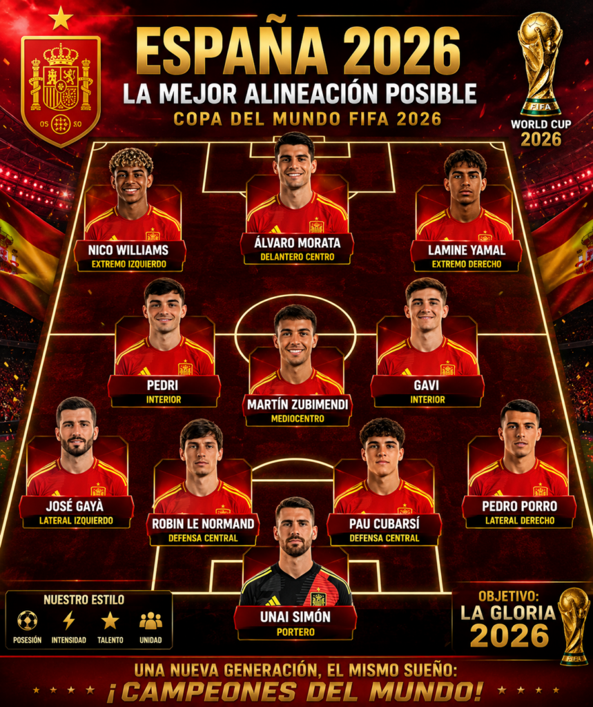 🚨🇪🇸🔥 “LA ESPAÑA DESATA EL ONCE DEL ARMAGEDÓN PARA EL MUNDIAL 2026: LA ERA DEL NIÑO PRODIGIO YAMAL, EL IMPERIO DEL CENTRO DEL CAMPO DE RODRI Y LA REVOLUCIÓN GENIAL DE PEDRI PREPARAN AL MUNDO PARA UNA SACUDIDA GLOBAL — LA ROJA PRESENTA SU ALINEACIÓN DEFINITIVA DISEÑADA PARA DESTRUIR A TODOS LOS GIGANTES CONTINENTALES Y RECUPERAR LA GLORIA MUNDIAL EN UN TERREMOTO FUTBOLÍSTICO!” 🏆⚔️💥🌍