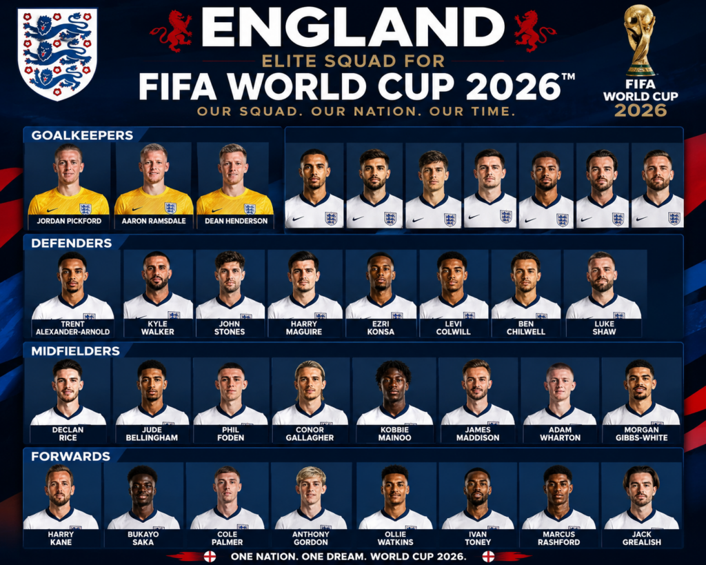 🚨🔥 WORLD CUP BOMBSHELL: ENGLAND REVEAL A GALACTICO-STYLE ELITE SQUAD FOR FIFA 2026 AS KANE, BELLINGHAM, SAKA, FODEN AND A GOLDEN GENERATION OF SUPERSTARS PREPARE FOR AN ALL-OUT ASSAULT ON GLOBAL GLORY — THE THREE LIONS ARE COMING FOR THE BIGGEST PRIZE IN FOOTBALL! 🏆🦁⚔️🌍💥