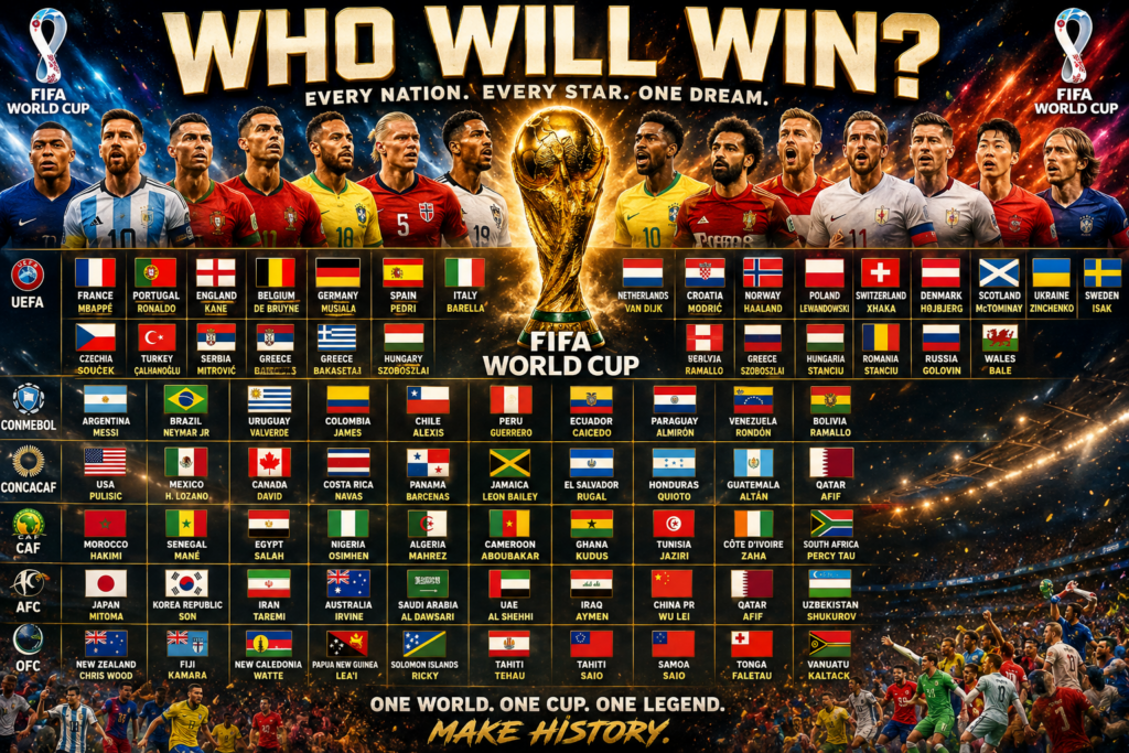 🚨💣🌍 WHO WILL WIN THE WORLD CUP?! 👑🔥 FOOTBALL’S ULTIMATE BATTLE EXPLODES AS THE PLANET’S GREATEST NATIONS COLLIDE FOR IMMORTAL GLORY! 🏆⚽ ARGENTINA, FRANCE, BRAZIL, ENGLAND, SPAIN, GERMANY & THE WORLD’S ELITE PREPARE FOR A SHOCKING SHOWDOWN THAT COULD REWRITE FOOTBALL HISTORY FOREVER! 😱🌟