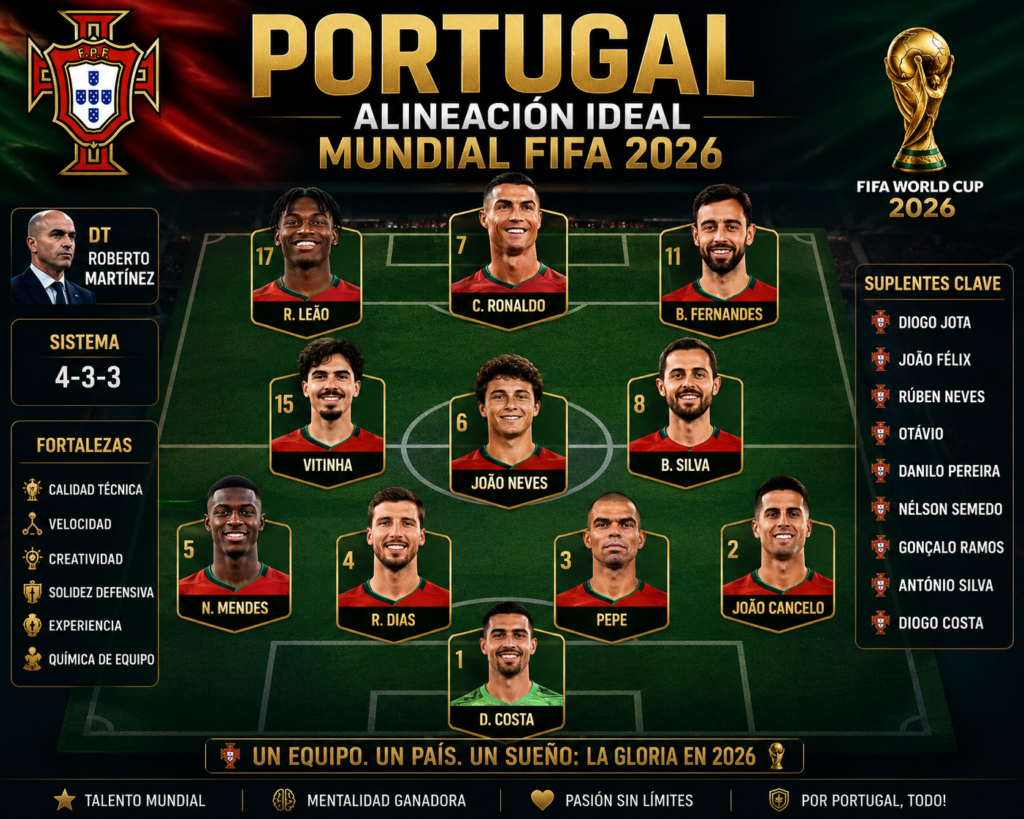 🚨🇵🇹🔥 “PORTUGAL REVELA A SUA SUPERFORÇA PARA O MUNDIAL DE 2026: O LEGADO IMORTAL DE RONALDO, O COMANDO CRIATIVO DE BRUNO FERNANDES E UMA GERAÇÃO DE OURO DE GUERREIROS PRONTOS PARA INCENDIAR O CAOS GLOBAL — UM DEVASTADOR ESQUEMA TÁTICO 4-3-3 CONSTRUÍDO PARA ESMAGAR TODAS AS SUPERPOTÊNCIAS E RECUPERAR A GLÓRIA DO FUTEBOL MUNDIAL NUMA EXPLOSÃO FUTEBOLÍSTICA!” 🏆⚔️💥🌍
