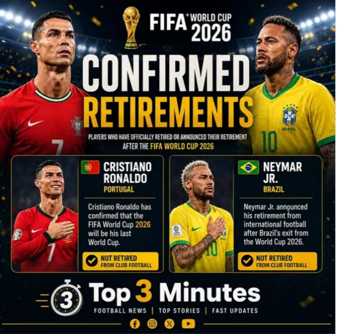 🚨💣 END OF AN ERA SHOCKER! Cristiano Ronaldo and Neymar Officially Confirm International Farewell After FIFA World Cup 2026—Football Says Goodbye to Two Legendary Icons as an Unforgettable Chapter Closes Forever! 🏆💔🇵🇹🇧🇷⚽🔥
