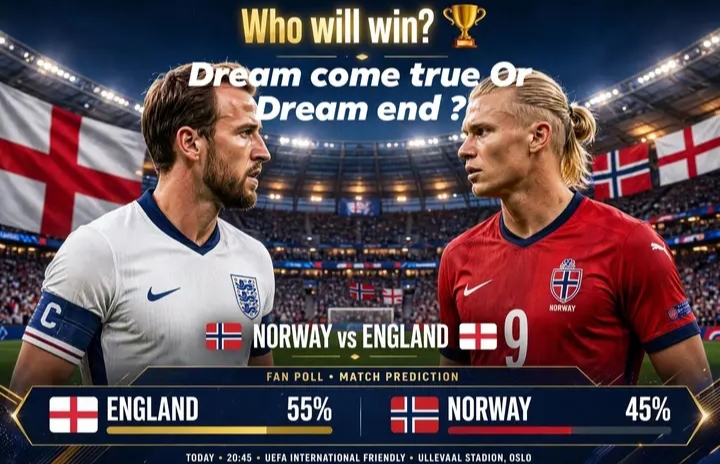 🚨💣 DREAM COME TRUE OR DREAM SHATTERED? 🇳🇴⚔️🏴 Norway and England Collide in a World Cup Quarter-Final for the Ages — Haaland’s Viking Warriors Face Kane’s Three Lions in a Winner-Takes-All Battle Where One Nation’s Fairytale Continues… and the Other’s 2026 FIFA World Cup Dream Ends Forever! 🌍🏆🔥💥