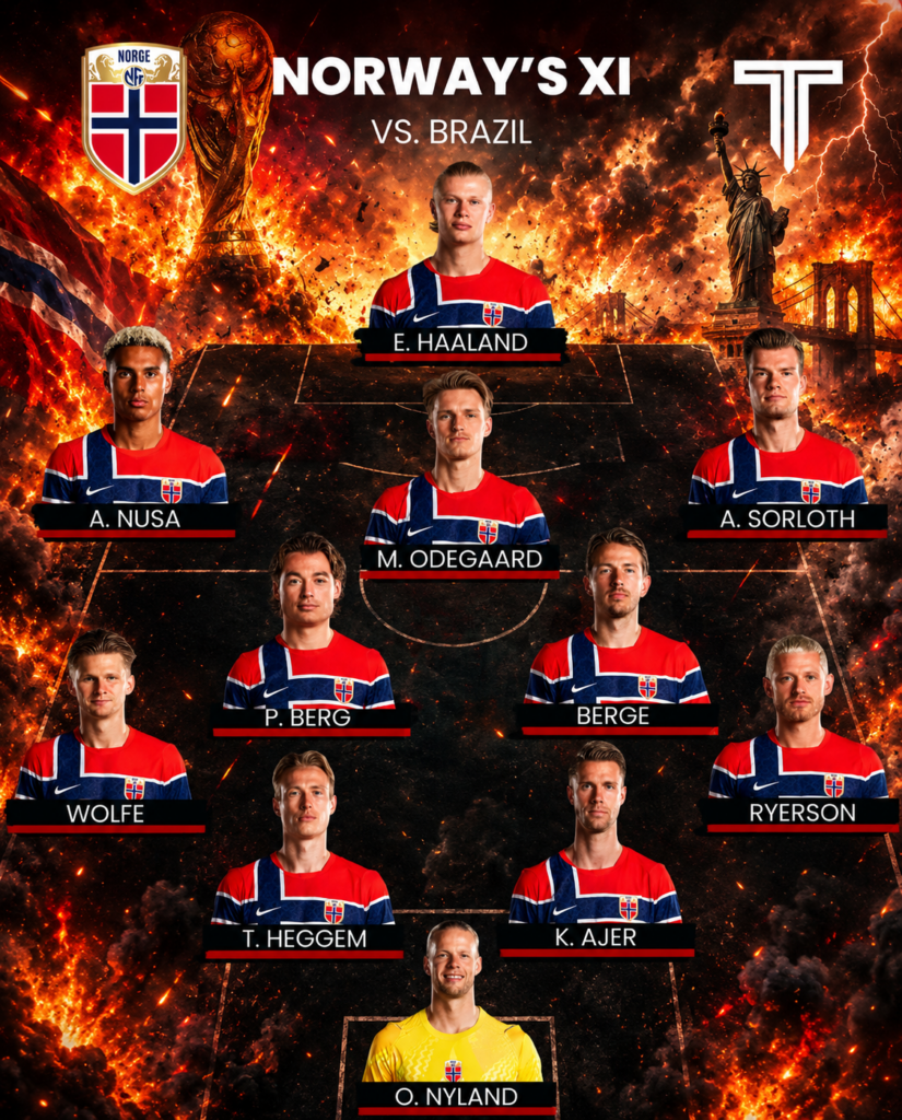 🚨💣 WORLD CUP WAR ERUPTS! Norway Unleashes a Fearsome Super XI Led by Erling Haaland and Martin Ødegaard as Brazil Brace for an Explosive Football Showdown That Could Shake the Tournament and Rewrite World Cup History! 🇳🇴🔥⚽🇧🇷