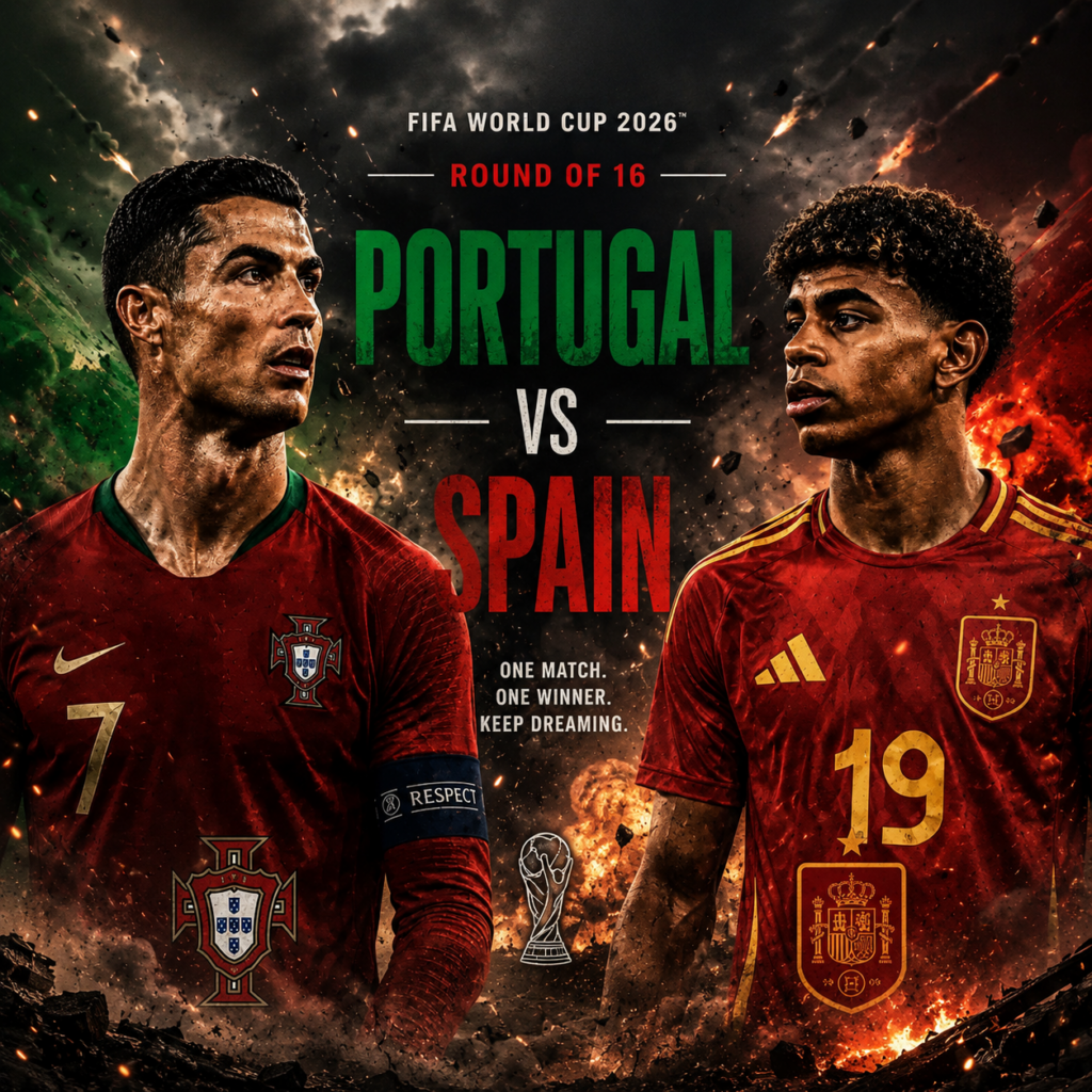 🚨💣 WORLD CUP WAR IGNITES! Cristiano Ronaldo and Lamine Yamal Stand Face-to-Face in an Explosive Portugal vs Spain Showdown as Pride, Legacy and Knockout Survival Collide in Football’s Biggest Battle Yet! 🔥⚽🇵🇹🇪🇸