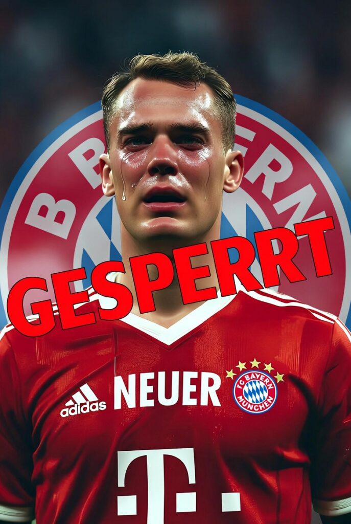 🚨💥 SCHOCK-SUSPENDIERUNG BEIM FC BAYERN: MANUEL NEUER GESPERRT! Deutsche Torwart-Legende und Nationalmannschafts-Kapitän wegen rassistischer Äußerungen vom Rekordmeister und DFB vorläufig ausgeschlossen – Bild zeigt Neuer im Bayern-Trikot mit dem harten Stempel „GESPERRT“